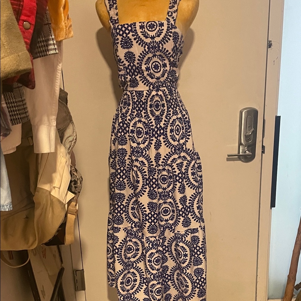 2 pc  Blue & White  festive maxi skirt and top